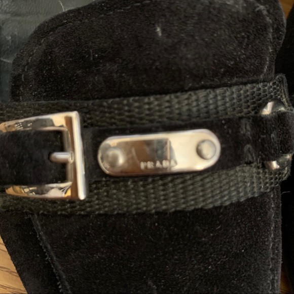 PRADA Suede Kitten Heel Square Toe - Picture 3 of 8